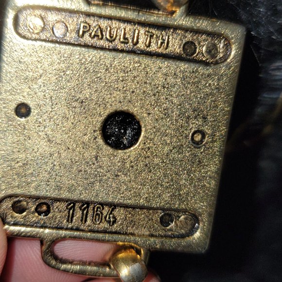 One of a kind Real Fur and Leather Top Handle bag with Paulith vintage Hardware - Picture 10 of 10